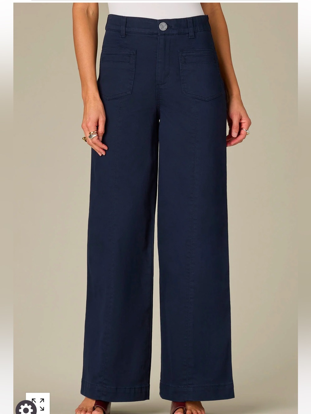 Wit & Wisdom 10 Skyrise V-Yoke Spade Pocket Wide Leg Pants Utility Navy Relaxed